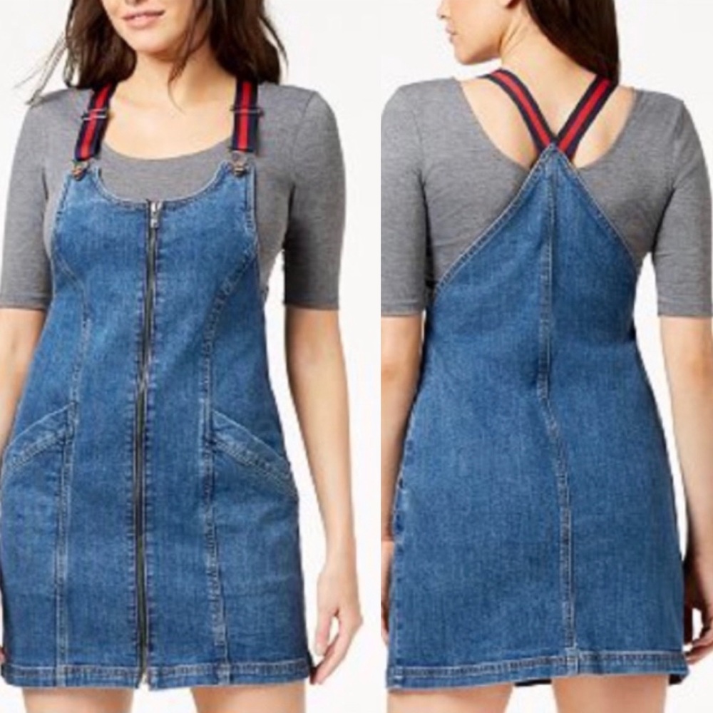 M1858 created for Macy’s denim jumper mini dress